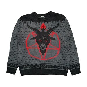 Middle of Beyond Baphomet Satan Ugly Christmas Xmas Sweater Mens Large